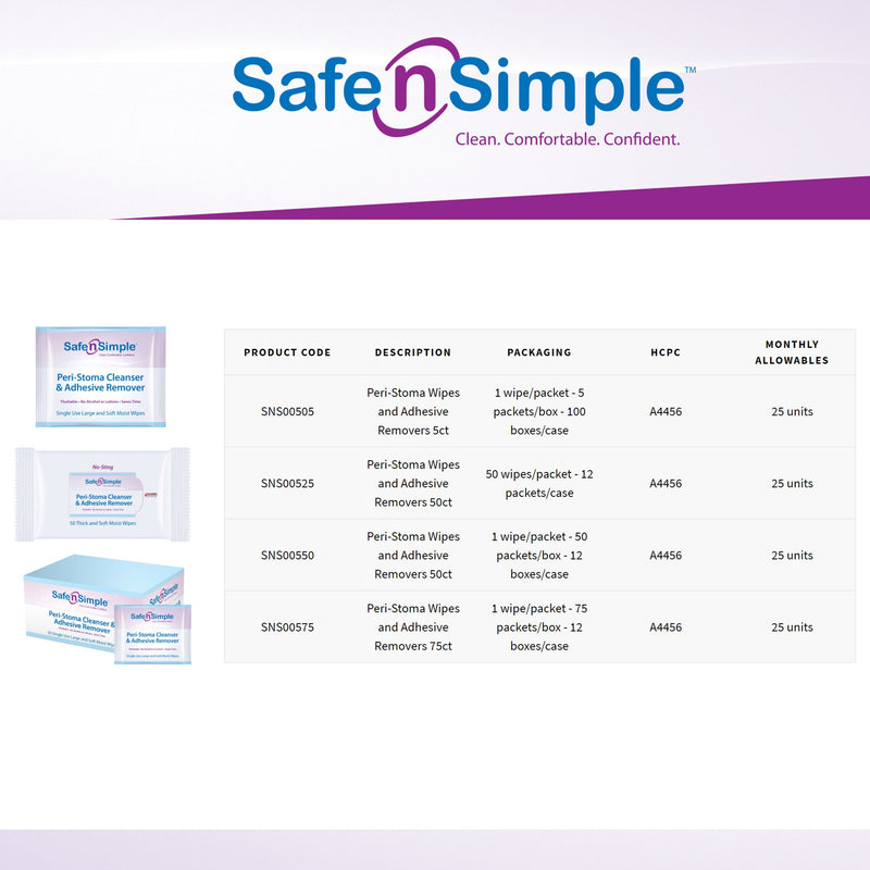 Safe n Simple Adhesive Remover Wipes, 1 Pack of 50 (General Wound Care) - Img 6