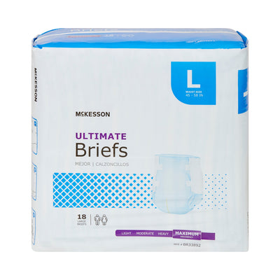 McKesson Ultimate Maximum Absorbency Incontinence Brief, Large, 1 Bag of 18 () - Img 3