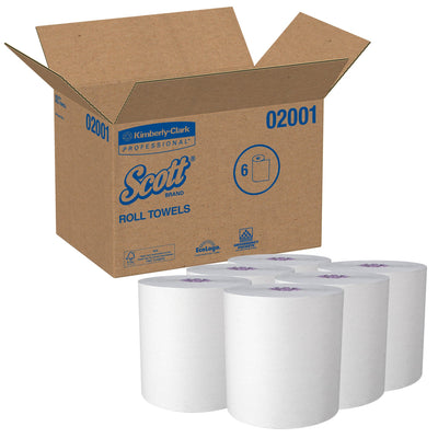 Scott® Essential White Paper Towel, 8 Inch x 950 Foot, 6 Rolls per Case, 1 Case of 6 (Paper Towels) - Img 1