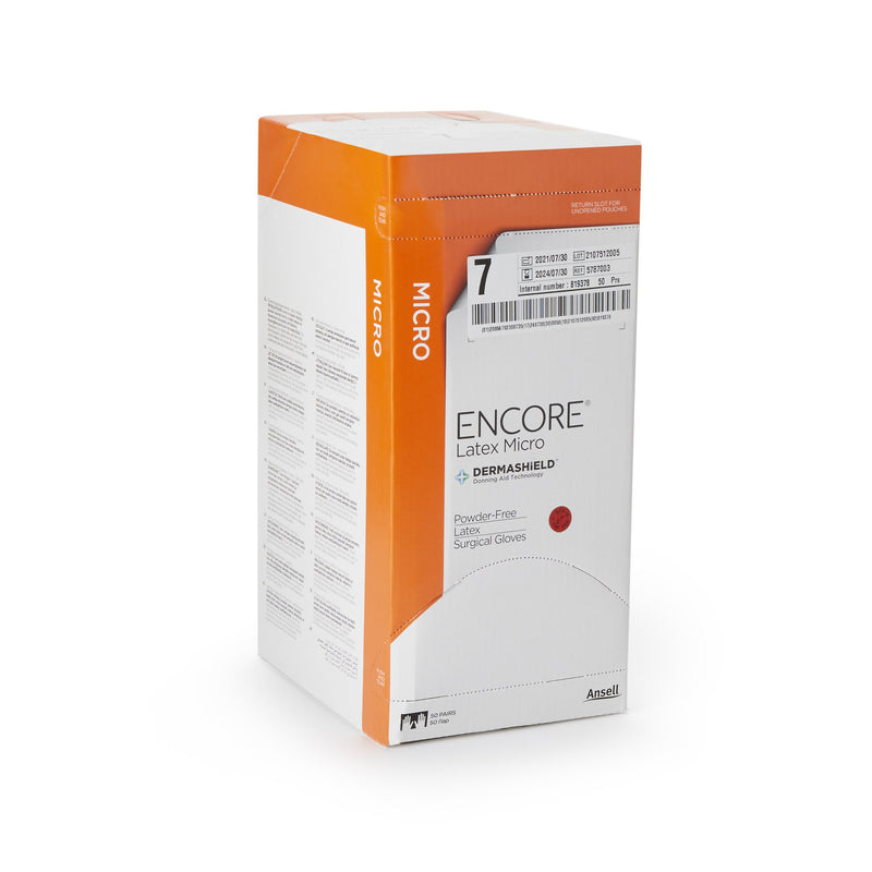 Encore® Latex Micro Surgical Glove, Size 7, Brown, 1 Case of 200 () - Img 2