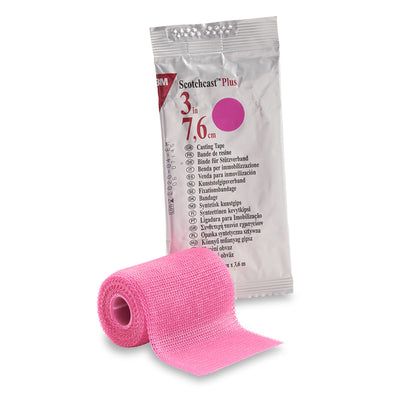 3M™ Scotchcast™ Plus Cast Tape, Bright Pink, 3 Inch x 4 Yard, 1 Case of 10 (Casting) - Img 1