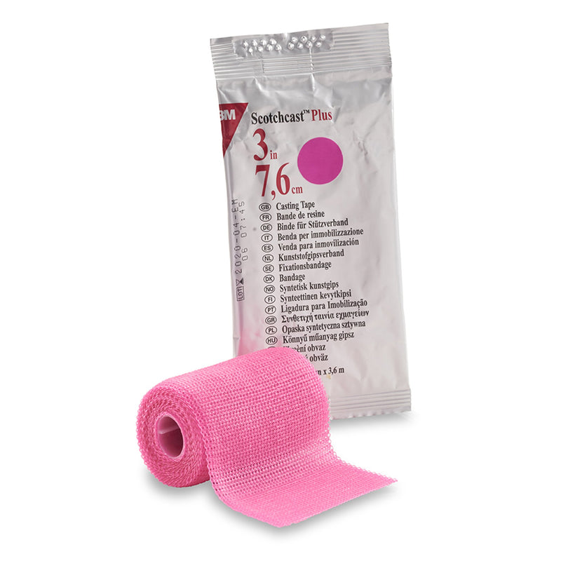 3M™ Scotchcast™ Plus Cast Tape, Bright Pink, 3 Inch x 4 Yard, 1 Box of 10 (Casting) - Img 1