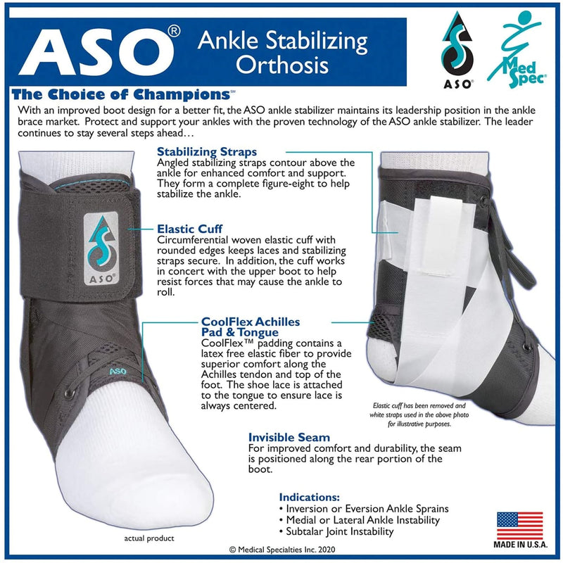 ASO® Speed Lacer Ankle Brace, Medium, 1 Each (Immobilizers, Splints and Supports) - Img 2