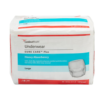 Sure Care™ Plus Heavy Absorbent Underwear, Large, 1 Bag of 18 () - Img 1