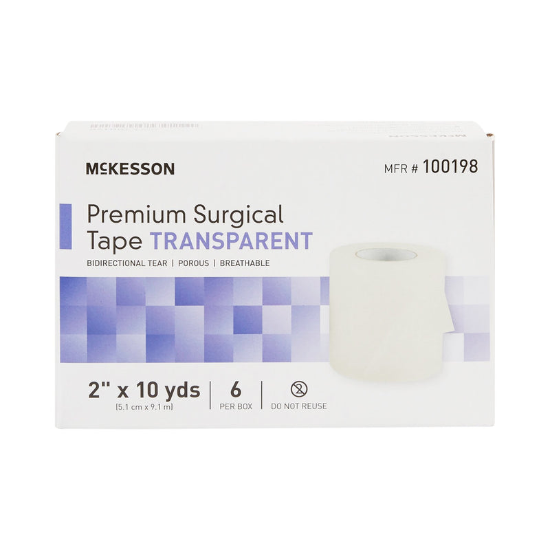 McKesson Plastic Medical Tape, 2 Inch x 10 Yard, Transparent, 1 Box of 6 (General Wound Care) - Img 2