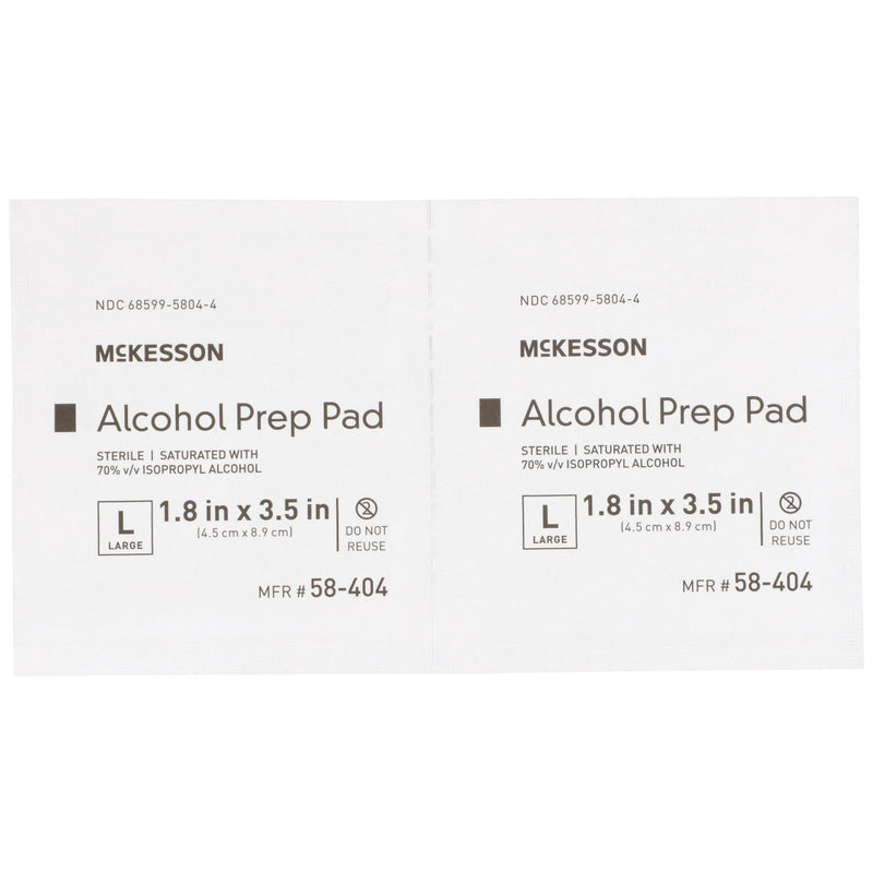 McKesson Alcohol Prep Pad Isopropyl Alcohol, 1-4/5 x 3-1/2 Inch, 1 Box of 100 (Skin Care) - Img 4