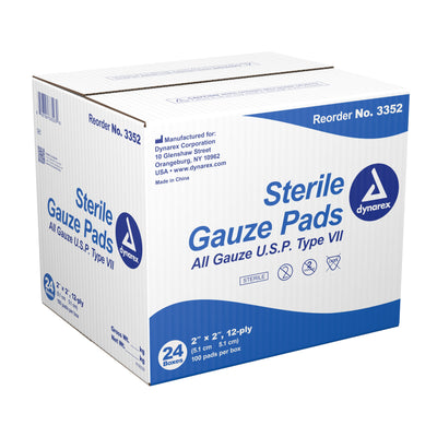 Dynarex® Sterile Gauze Sponge, 2 x 2 Inch, 1 Box of 100 (General Wound Care) - Img 3