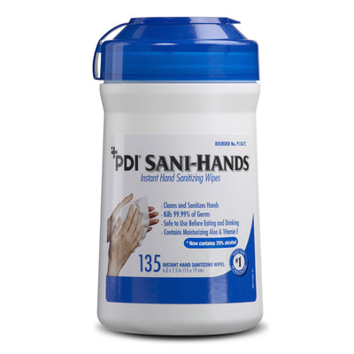 Sani-Hands Hand Sanitizing Wipes, Ethyl Alcohol, Canister, Unscented, 6 X 7.5 Inch, 1 Case of 12 (Skin Care) - Img 1