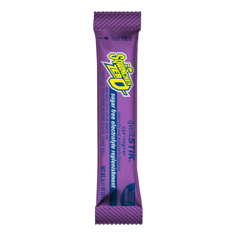 Sqwincher® Quik Stik® Zero Grape Electrolyte Replenishment Drink Mix, 0.11 oz. Packet, 1 Case of 500 () - Img 1