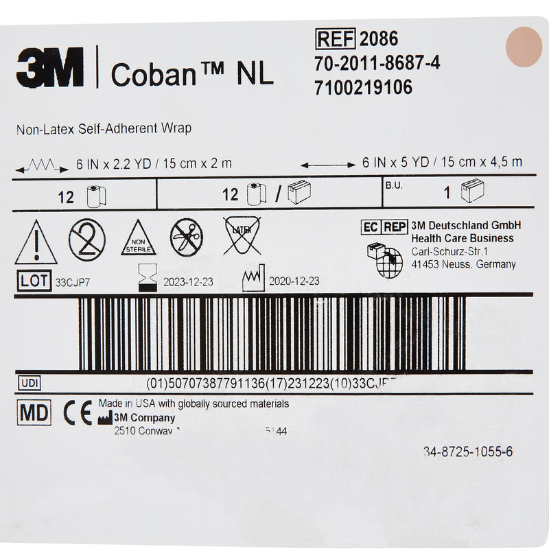 3M™ Coban™ LF Self-adherent Closure Cohesive Bandage, 6 Inch x 5 Yard, 1 Each (General Wound Care) - Img 6