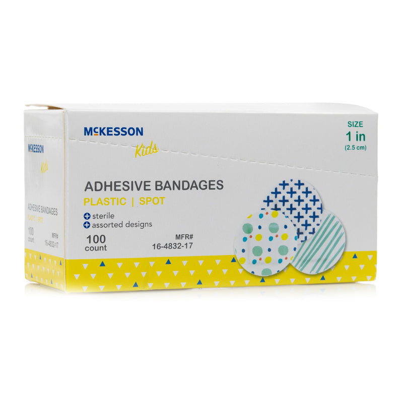 McKesson Kids™ Round Kid Design (Assorted Prints) Adhesive Spot Bandage, 1 Inch, 1 Box of 100 (General Wound Care) - Img 6