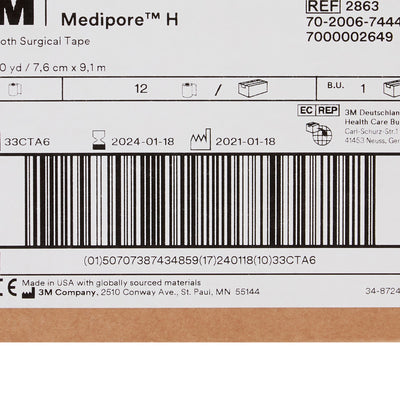 3M™ Medipore™ H Cloth Medical Tape, 3 Inch x 10 Yard, White, 1 Roll (General Wound Care) - Img 7