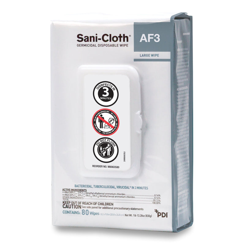 Sani-Cloth® AF3 Surface Disinfectant Cleaner, 80 Count Portable Pack, 1 Case of 720 (Cleaners and Disinfectants) - Img 1