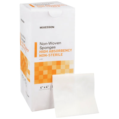 McKesson NonSterile Nonwoven Sponge, 4 x 4 Inch, 1 Case of 10 (General Wound Care) - Img 1
