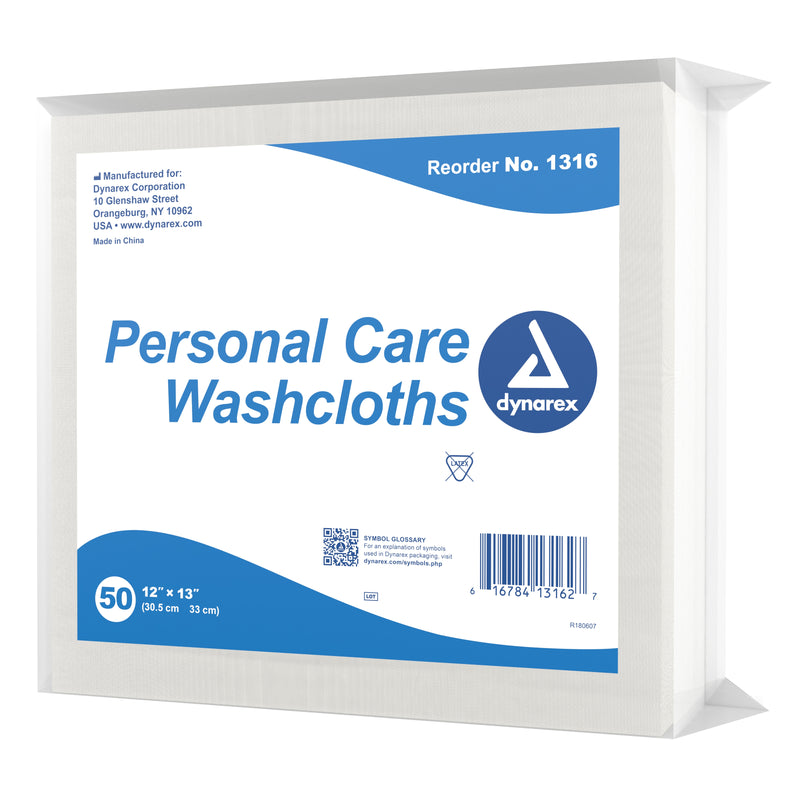 dynarex® Disposable Washcloth, 12 x 13 Inch, 1 Pack of 50 (Washcloths) - Img 1