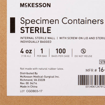 McKesson Specimen Container, 120 mL, 1 Case of 100 (Specimen Collection) - Img 7