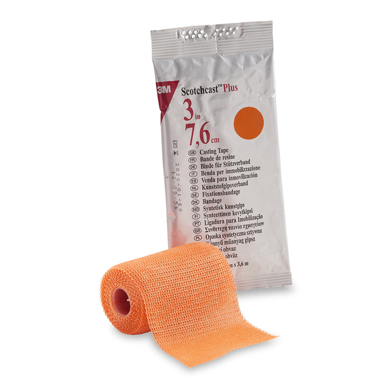 3M™ Scotchcast™ Plus Bright Orange Cast Tape, 3 Inch x 4 Yard, 1 Case of 10 (Casting) - Img 1