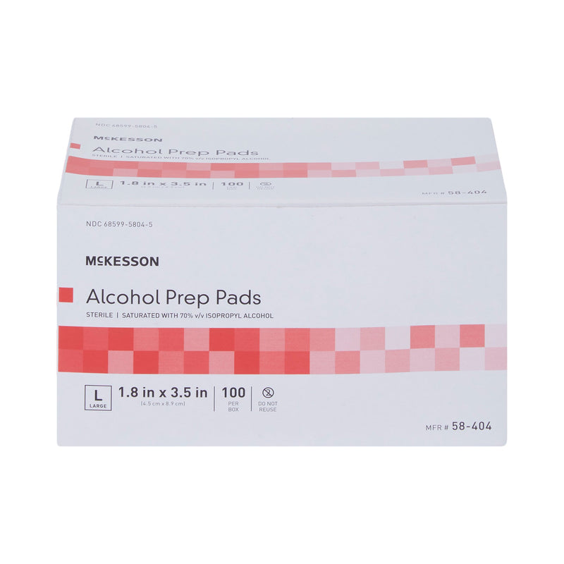 McKesson Alcohol Prep Pad Isopropyl Alcohol, 1-4/5 x 3-1/2 Inch, 1 Box of 100 (Skin Care) - Img 3