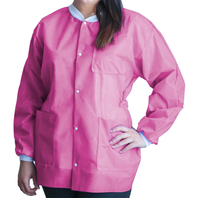 COAT, LAB FITME BUBBLEGUM PNK MED (10/BG 5BG/CS) (Coats and Jackets) - Img 1