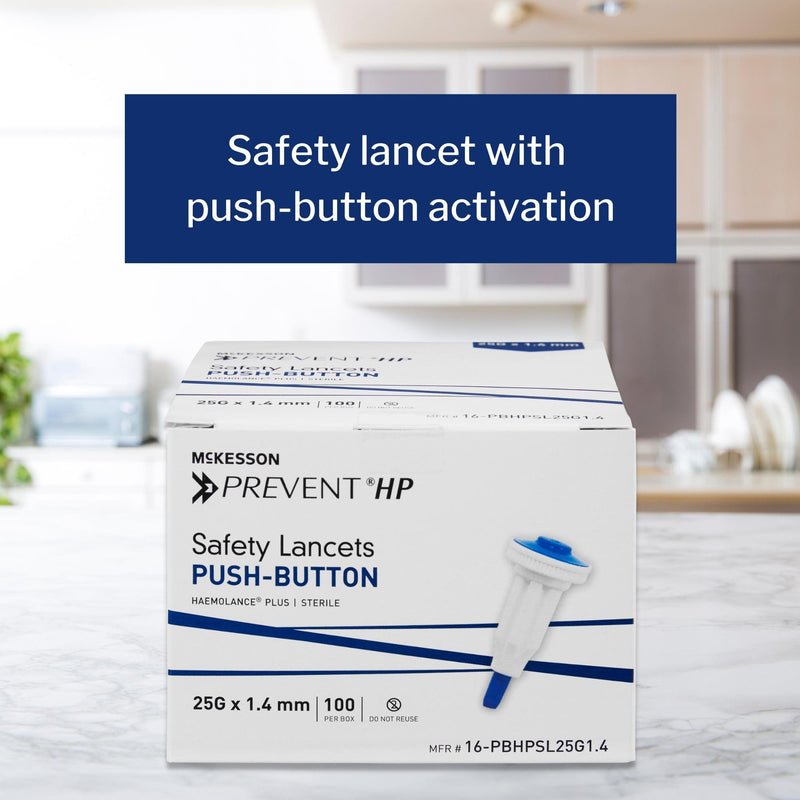 McKesson Prevent® Safety Lancet, 25 Gauge, 1 Box of 100 (Diabetes Monitoring) - Img 6