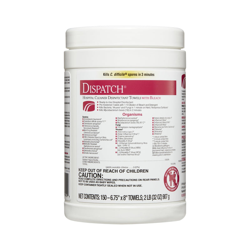 Dispatch® Surface Disinfectant Cleaner with Bleach, Canister, 1 Case of 1200 (Cleaners and Disinfectants) - Img 1