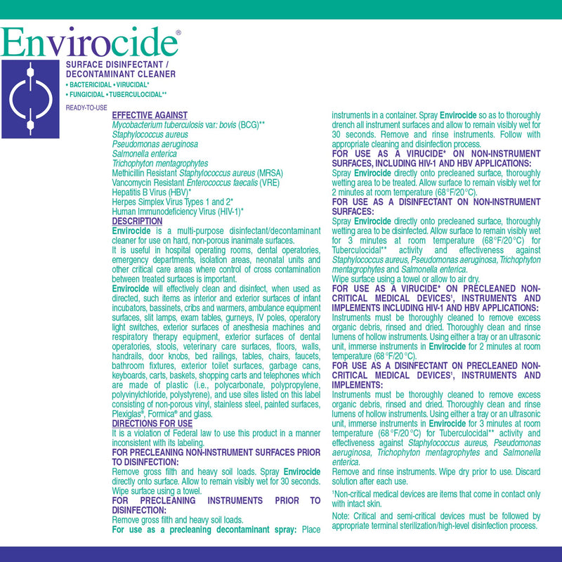 Envirocide® Surface Disinfectant Cleaner, 1 Case of 12 (Cleaners and Disinfectants) - Img 4