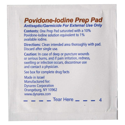 dynarex® Povidone-Iodine Prep Pad, Antiseptic, Non-Woven, 1 Case of 1000 (Skin Care) - Img 3