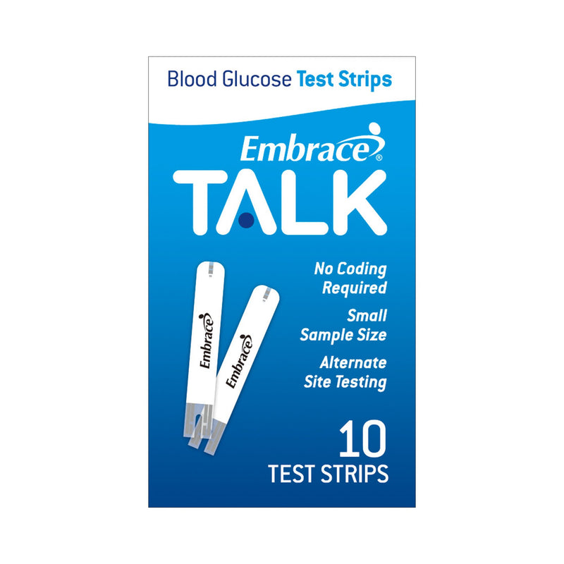 Omnis Health Embrace® Blood Glucose Test Strips, 1 Vial of 10 (Diabetes Monitoring) - Img 1