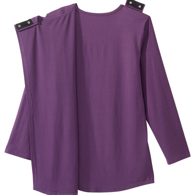 TOP, EMBELLISHED WMNS OPEN BACK EGGPLANT 3XLG (Shirts and Scrubs) - Img 3