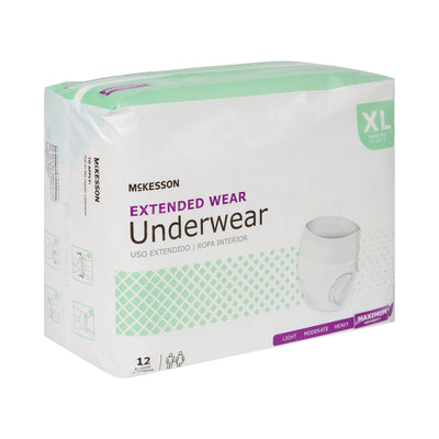 McKesson Extended Wear Maximum Absorbent Underwear, Extra Large, 1 Bag of 12 () - Img 4