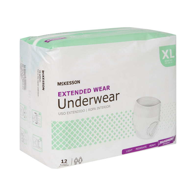 McKesson Extended Wear Maximum Absorbent Underwear, Extra Large, 1 Bag of 12 () - Img 4