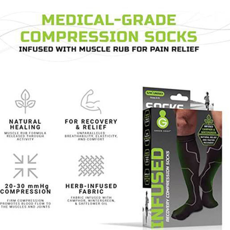 Green Drop Compression Socks - Medical-Grade Infused Support, L/XL, 1 Box of 48 (Compression Garments) - Img 3