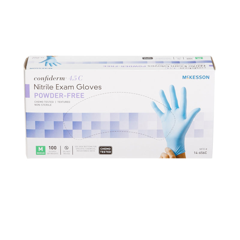 McKesson Confiderm® 4.5C Nitrile Exam Glove, Medium, Blue, 1 Box of 100 () - Img 3