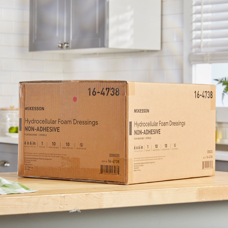 McKesson Nonadhesive without Border Foam Dressing, 6 x 6 Inch, 1 Box of 10 (Advanced Wound Care) - Img 10