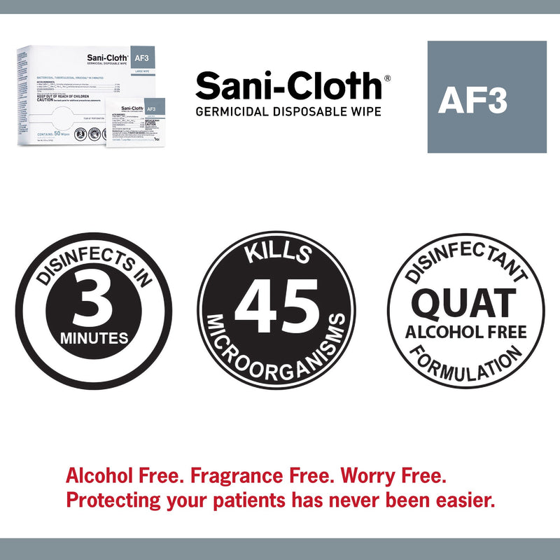 Sani-Cloth® AF3 Surface Disinfectant Cleaner Wipe, Large Individual Packet, 1 Each (Cleaners and Disinfectants) - Img 3