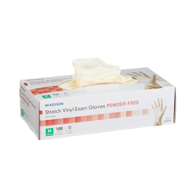 McKesson Stretch Vinyl Exam Glove, Medium, Ivory, 1 Box of 100 () - Img 1