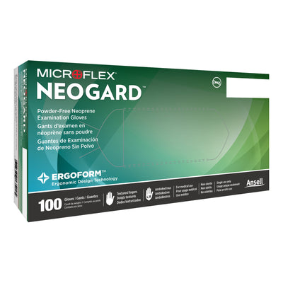 Neogard® Polychloroprene Standard Cuff Length Exam Glove, Large, Green, 1 Box of 100 () - Img 1