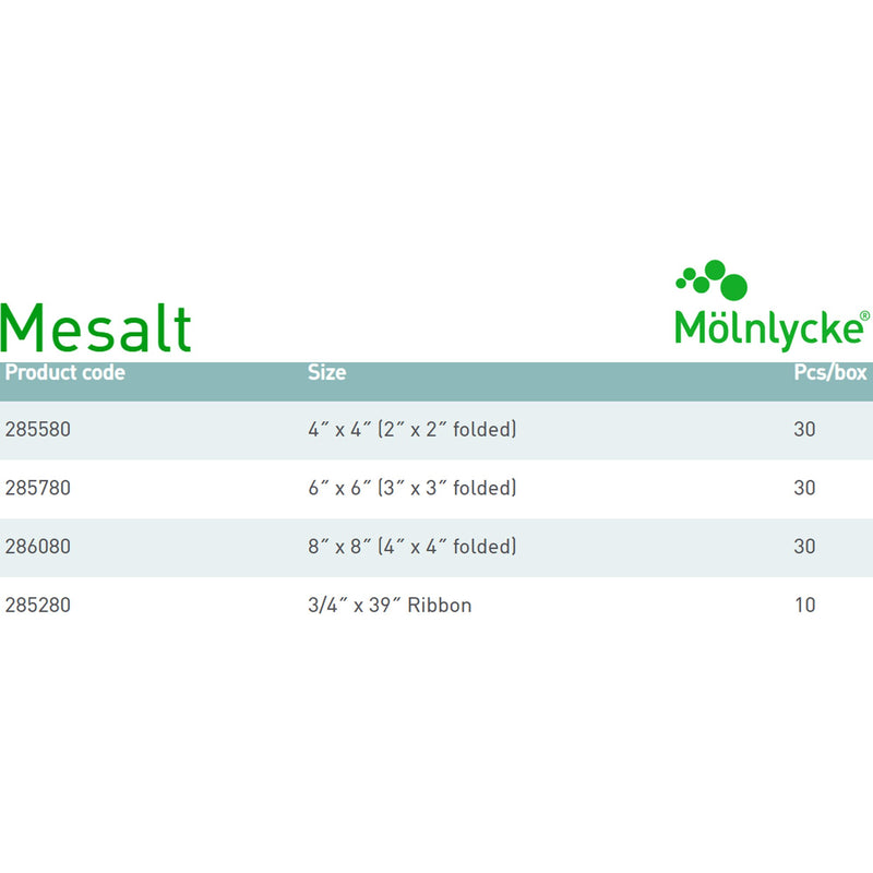Mesalt® Sodium Chloride Impregnated Dressing, 6 x 6 inch, 1 Each (Advanced Wound Care) - Img 4