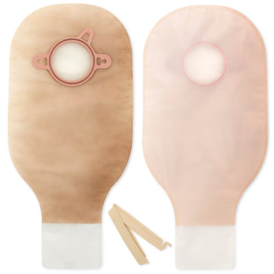 New Image™ Drainable Transparent Colostomy Pouch, 12 Inch Length, 2¼ Inch Flange, 1 Box of 10 (Ostomy Pouches) - Img 1