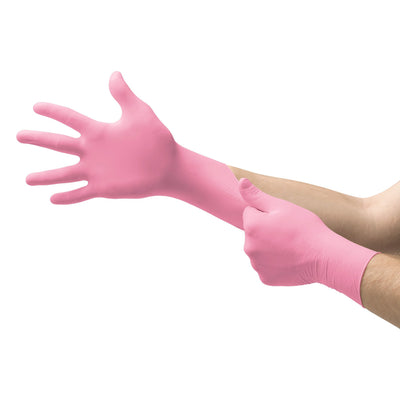 Micro-Touch® NitraFree™ Nitrile Exam Glove, Large, Pink, 1 Box () - Img 2