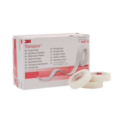 3M™ Transpore™ Plastic Medical Tape, 1/2 Inch x 10 Yard, Transparent, 1 Case of 240 (General Wound Care) - Img 3