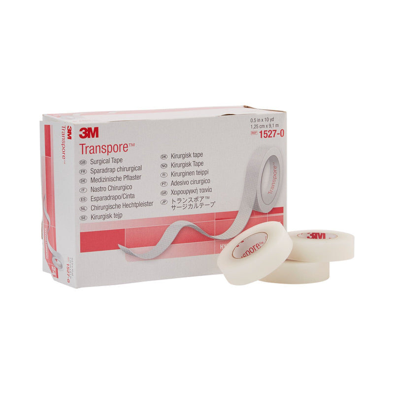 3M™ Transpore™ Plastic Medical Tape, 1/2 Inch x 10 Yard, Transparent, 1 Case of 240 (General Wound Care) - Img 3