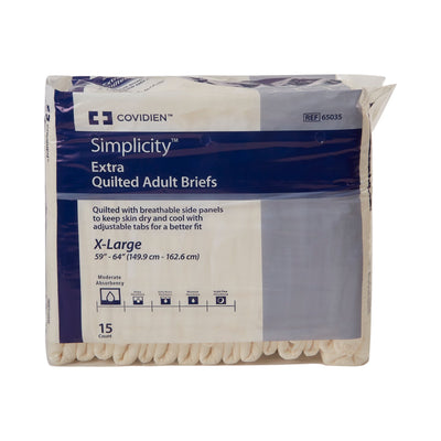 Simplicity Unisex Adult Incontinence Briefs, Moderate Absorbency, X-Large, White, 59 to 64 Inch Waist/Hip, 1 Each () - Img 2