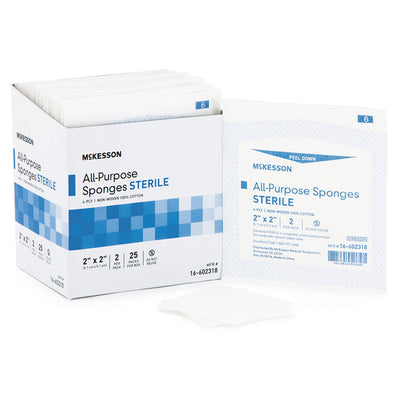 McKesson Sterile Nonwoven Sponge, 2 x 2 Inch, 1 Box of 25 (General Wound Care) - Img 6