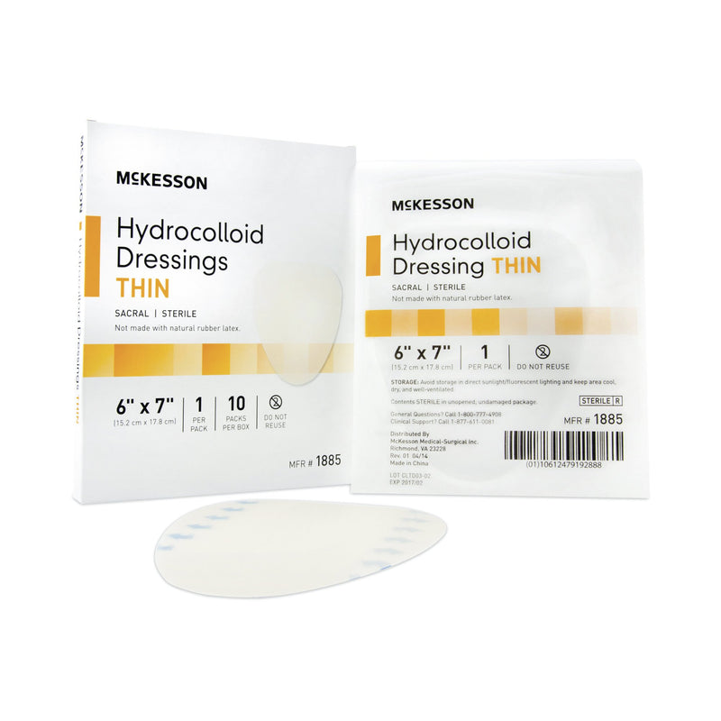 McKesson Hydrocolloid Dressing, 6 x 7 Inch Sacral, 1 Box of 10 (Advanced Wound Care) - Img 4