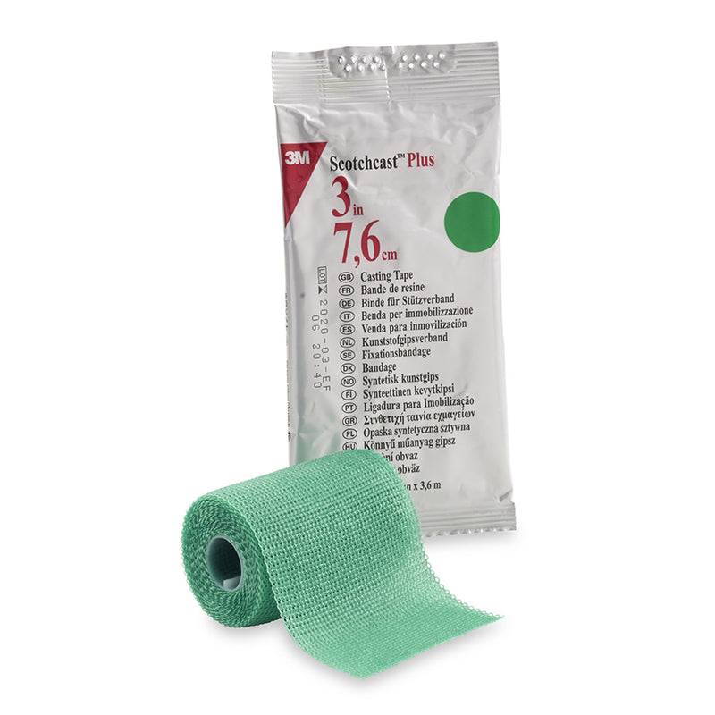 3M™ Scotchcast™ Plus Green Cast Tape, 3 Inch x 4 Yard, 1 Case of 10 (Casting) - Img 1