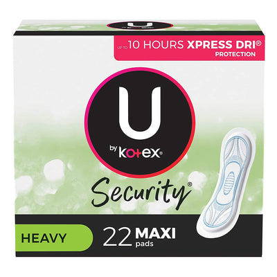 U by Kotex® Security® Maxi Pad, Heavy Absorbency, 1 Pack of 22 (Feminine Protection) - Img 1