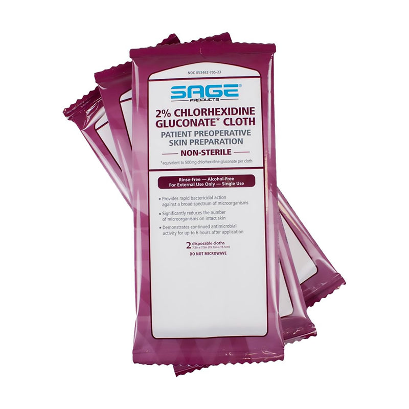 Sage® Surgical Scrub Wipe, 1 Box of 24 (Skin Care) - Img 1