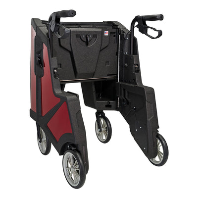 Tour 4 Wheel Rollator, 31 to 37 Inch Handle Height, Ruby Red, 1 Each (Mobility) - Img 7