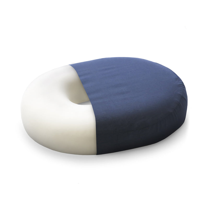 Mabis Healthcare Molded Foam Doughnut Seat Cushion, 16 Inch, Navy, 1 Each (Chair Pads) - Img 1